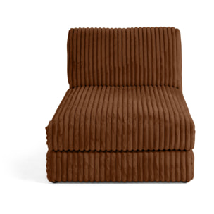 Jasper - module méridienne - en fausse fourrure côtelée - Rouille