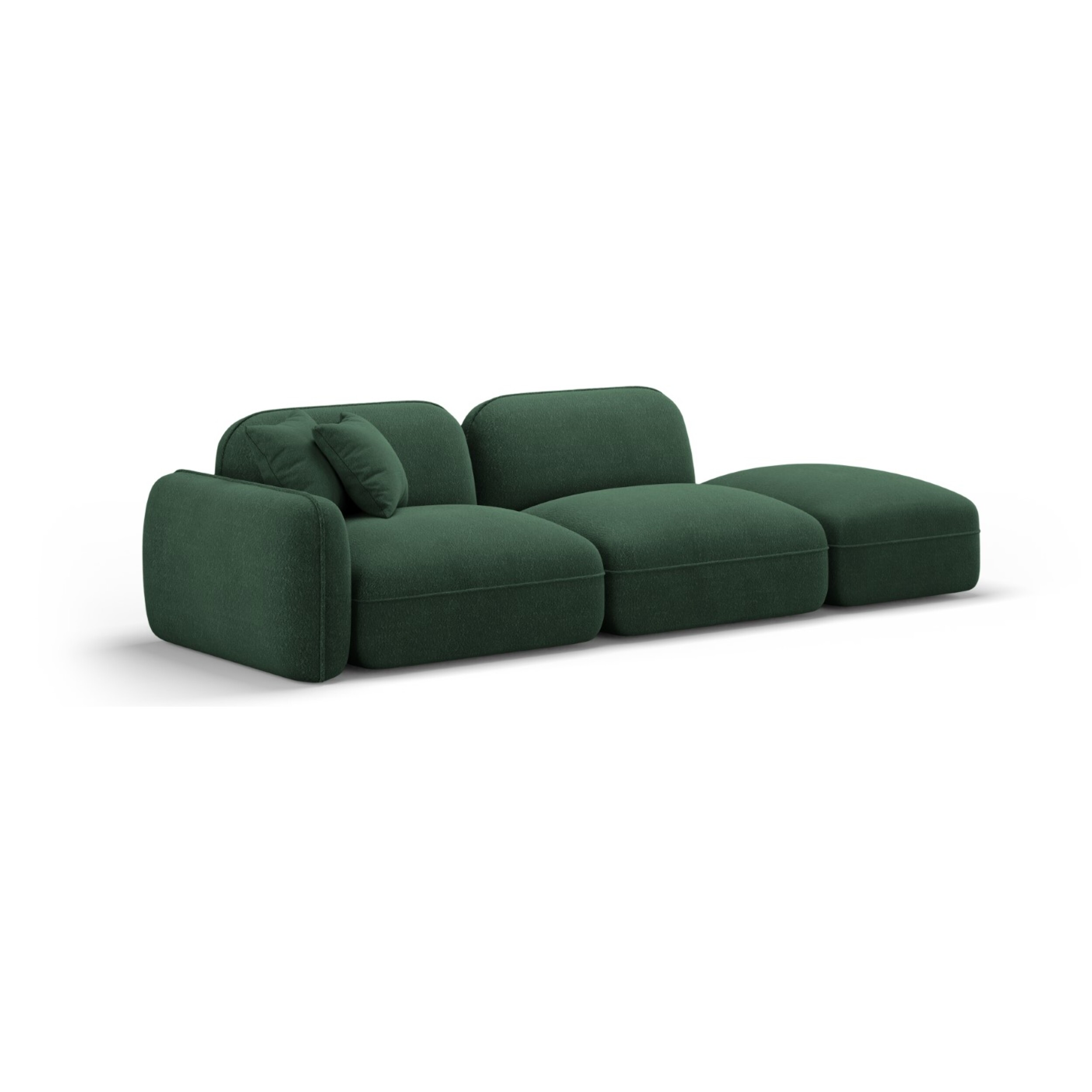 Canapé modulable droit "Lucien" 3 places en velours vert