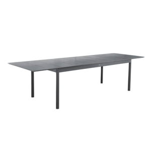 Table de jardin CHARLESTON extensible aluminium anthracite. 8 places. 210/300 x 100 x 75.5 cm