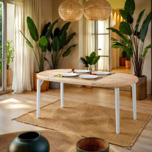 Mesa redonda extensible Padma Blanco - Roble