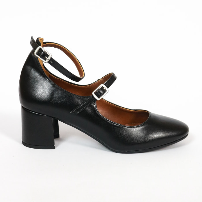 MARY JANE 2 CINTURINI CHOCOLA' NERO