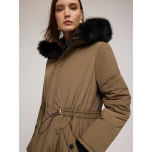 Motivi - Plumífero reversible con capucha y cremallera - Verde militare