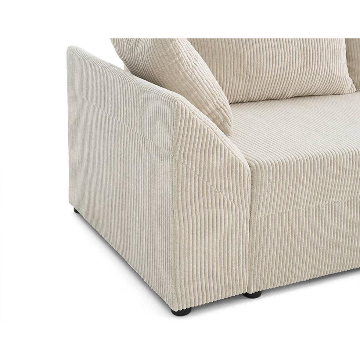 Mike - canapé d'angle réversible - 4 places - convertible avec coffre - en velours côtelé - Beige