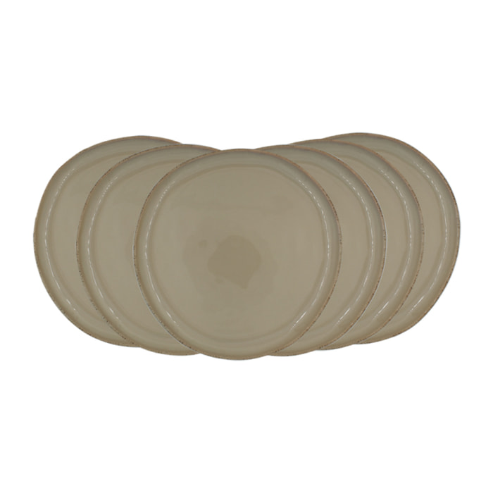 Lot de 6 grandes assiettes, DUNE