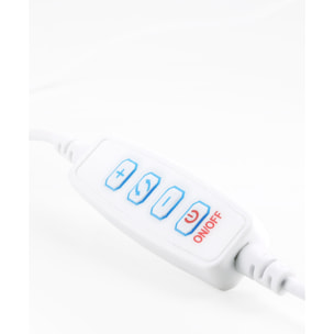Forlight Servi Flexo portátil LED 4 W con Pinza para móvil. Regulador de tono e intensidad Brazo flexible. Blanco