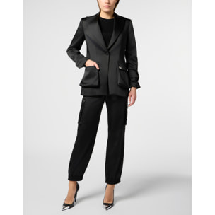 PHILIPP PLEIN Satin Cargo Fit Drawstring Trousers