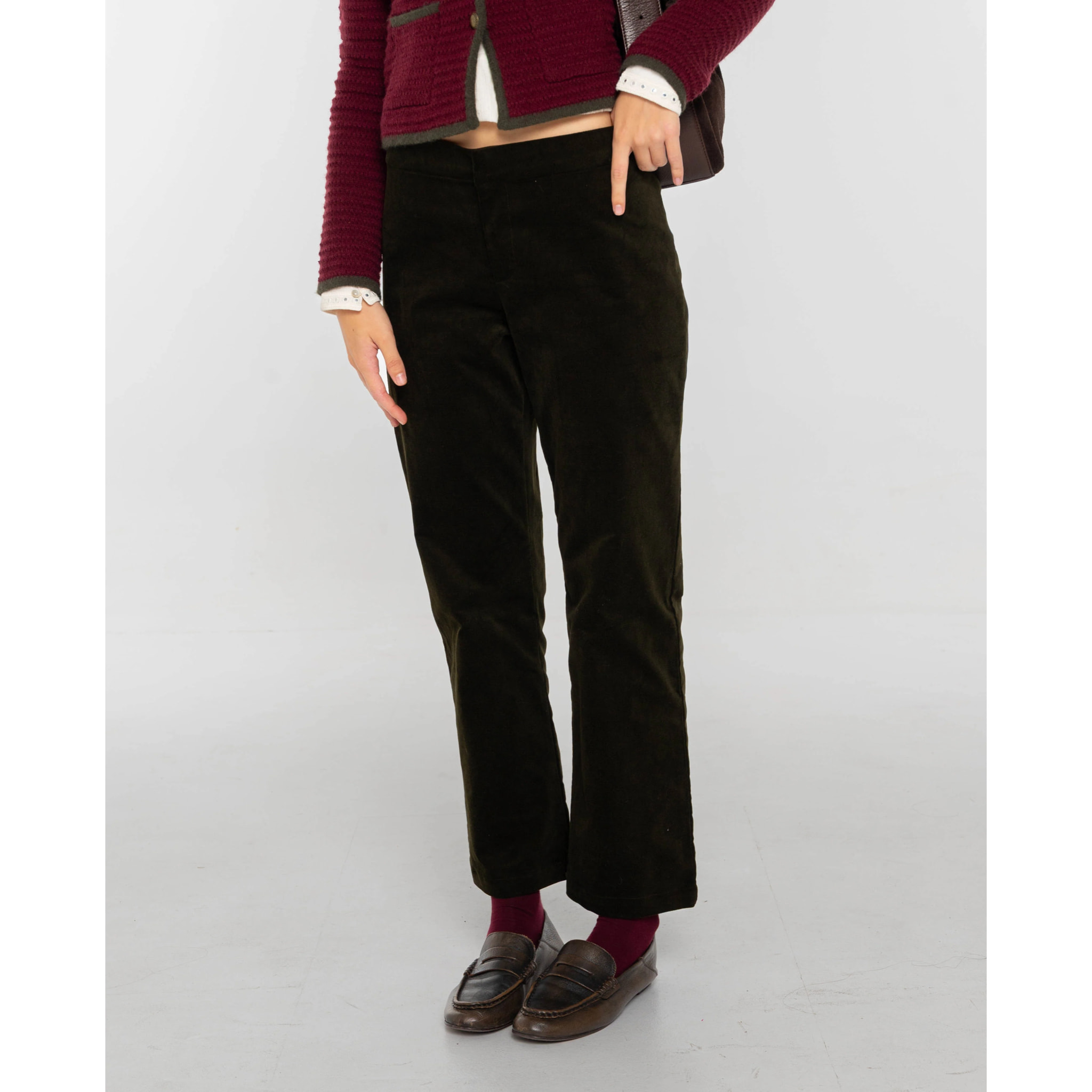 Pantalón de terciopelo efecto piel de melocotón