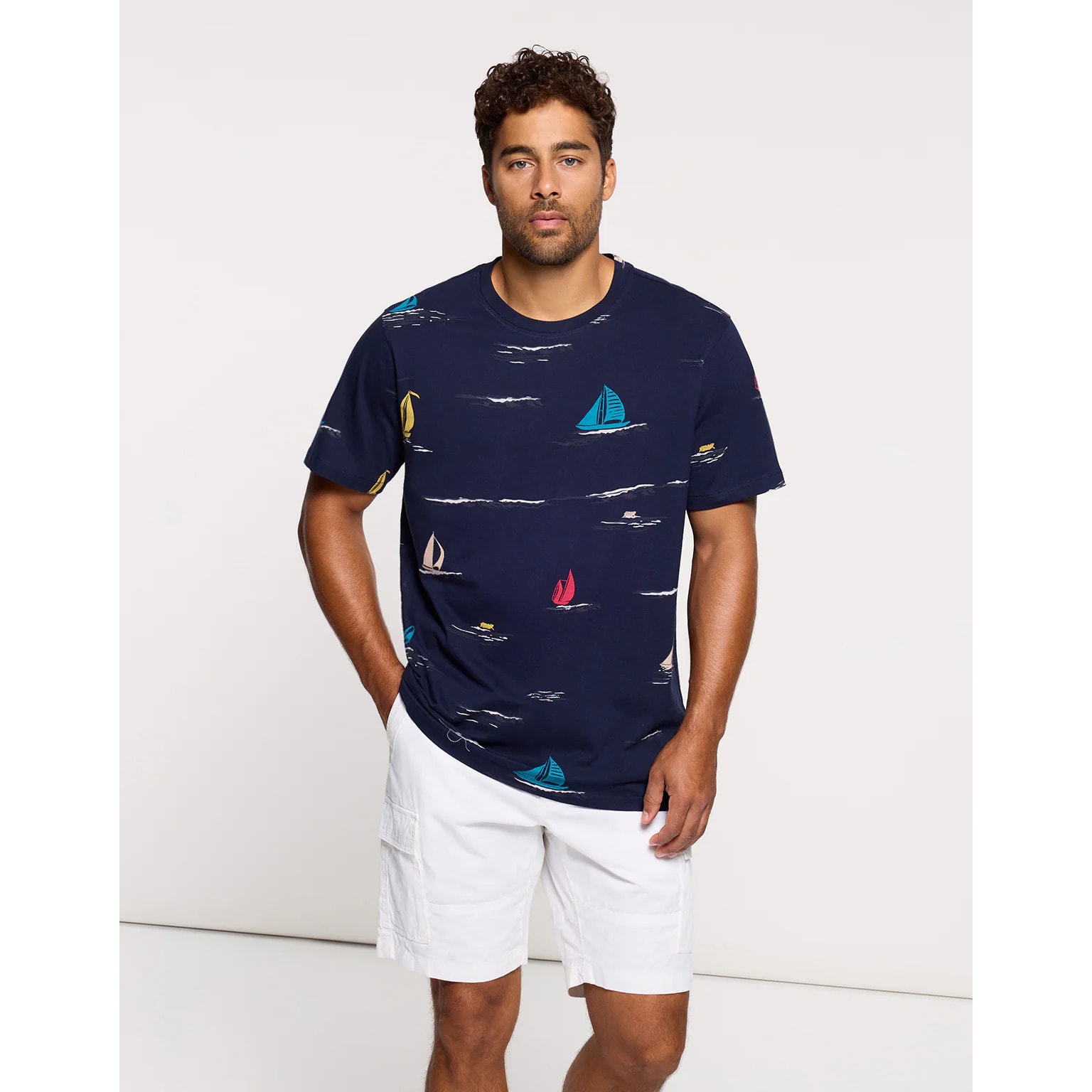 Camiseta Manga Corta Azul Marino - Sluupy