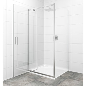Porte de douche 100x195 cm, verre transparent Easyclean (SIKOTEXP100CRT)