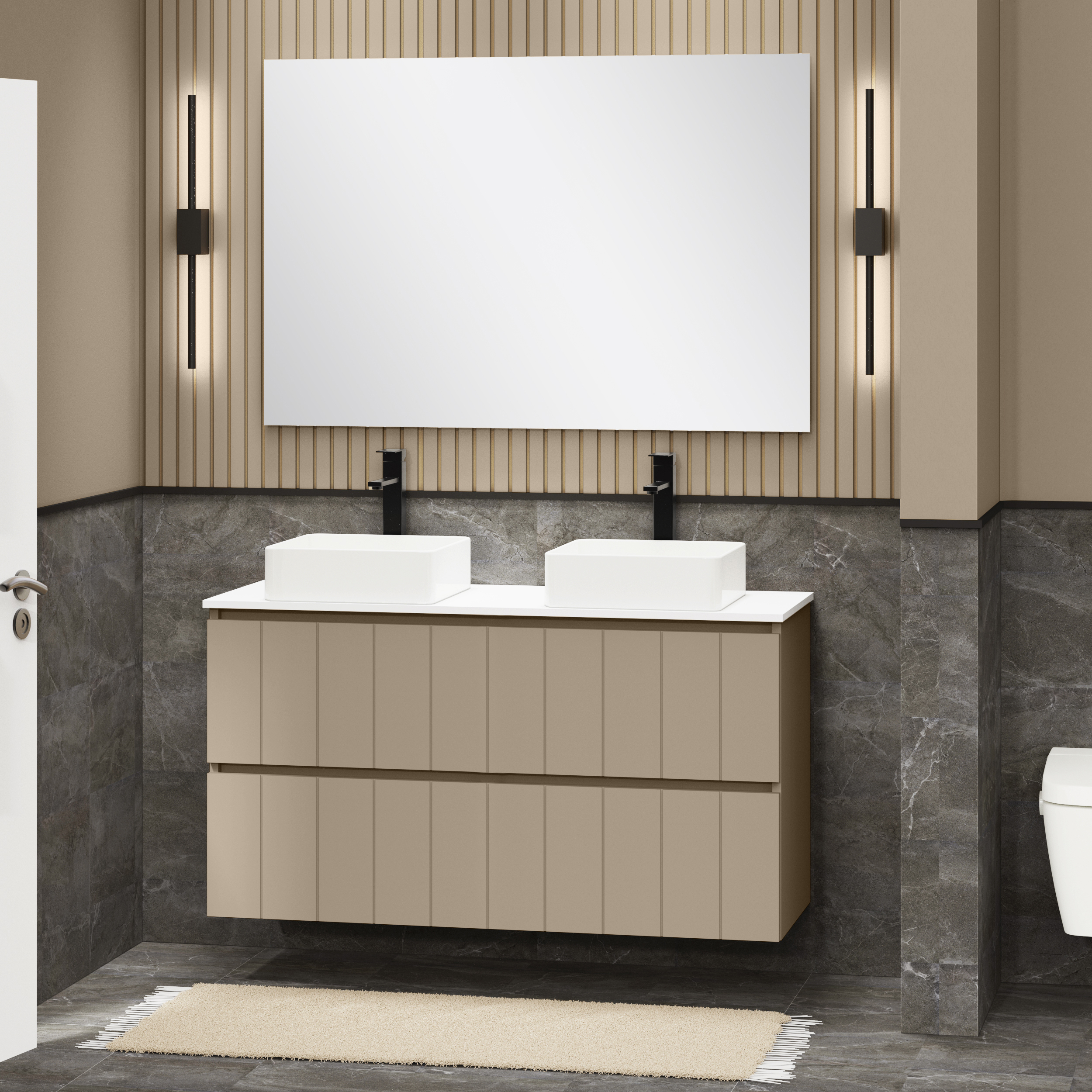 Conjunto de baño LAND Alday, 120 cm, Fango