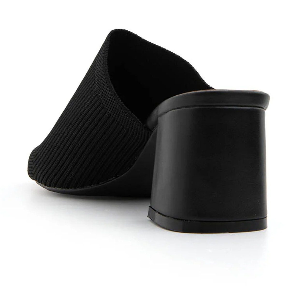 Sabot con tacco largo e fascia microintrecciata - NERO