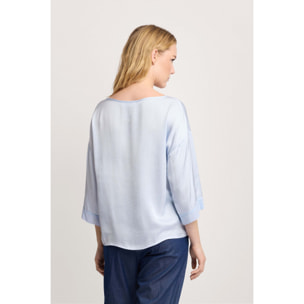 Kocca - Blusa a maniche lunghe in viscosa Donna, Tinta unita, Girocollo
