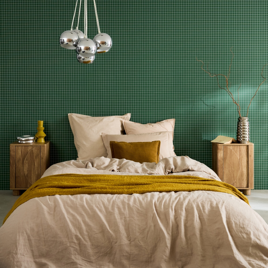 Lot de 2 tables de chevet décor bois de manguier 1 porte réversible Pondi