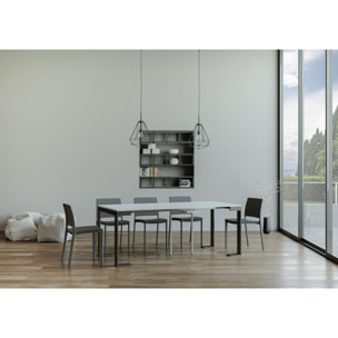 Consola extensible 90x40/196 cm Tecno Evolution Small Fresno Blanco estructura Antracita