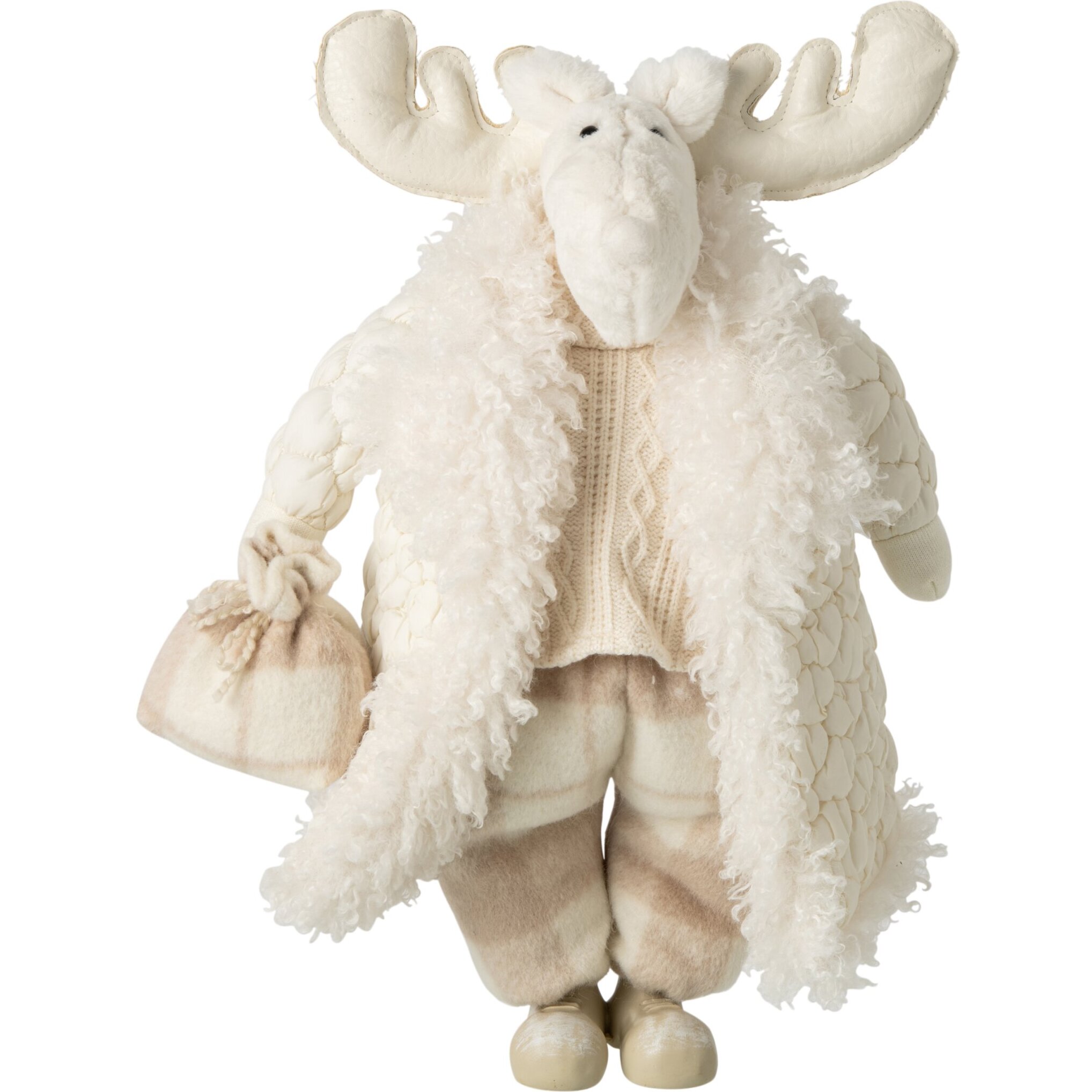 J-Line Élan manteau - polyester - beige/blanc