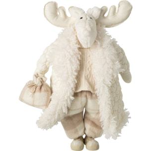 J-Line Élan manteau - polyester - beige/blanc