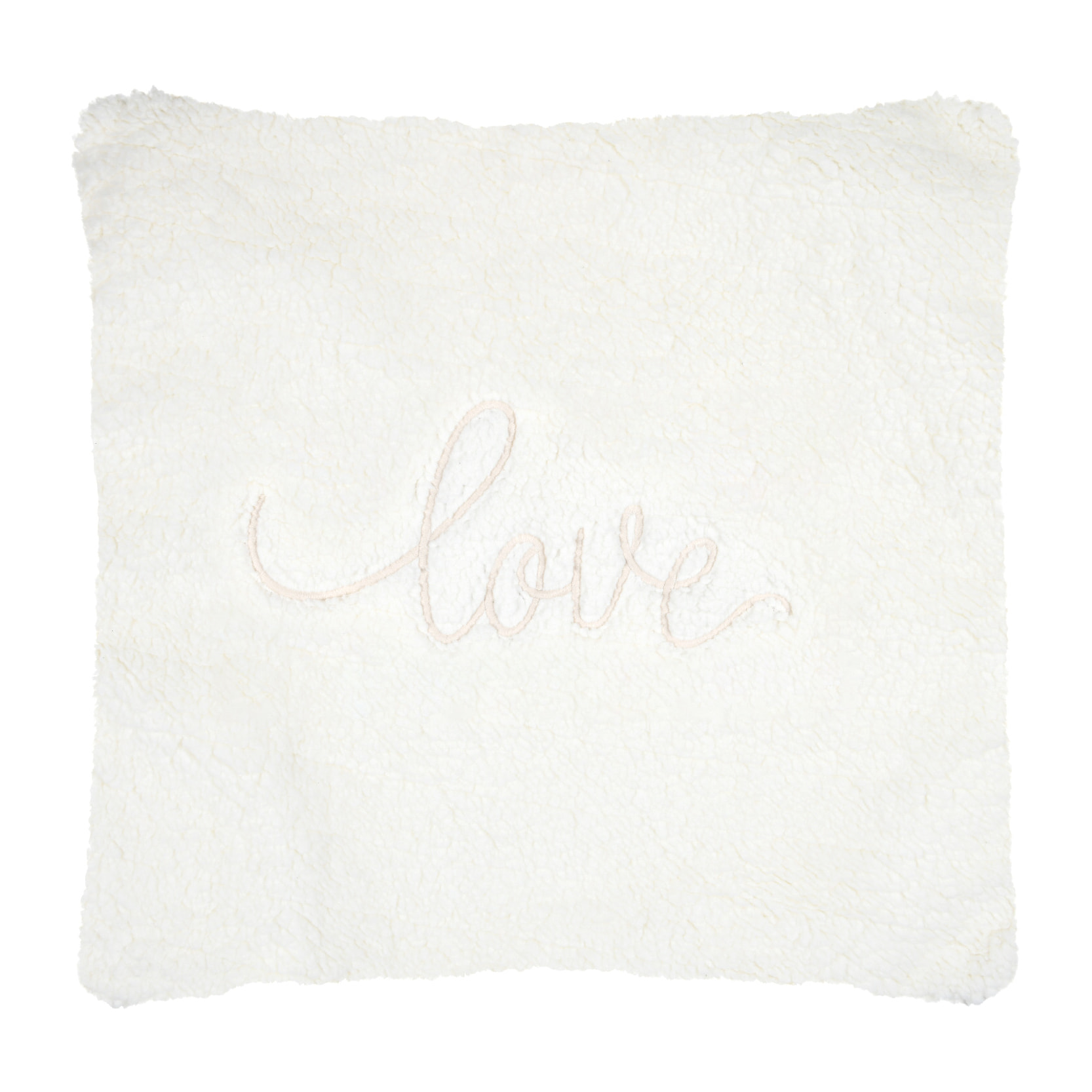 Coussin 'love' brodé - Ecru