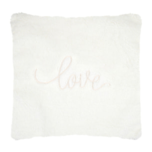 Coussin 'love' brodé - Ecru