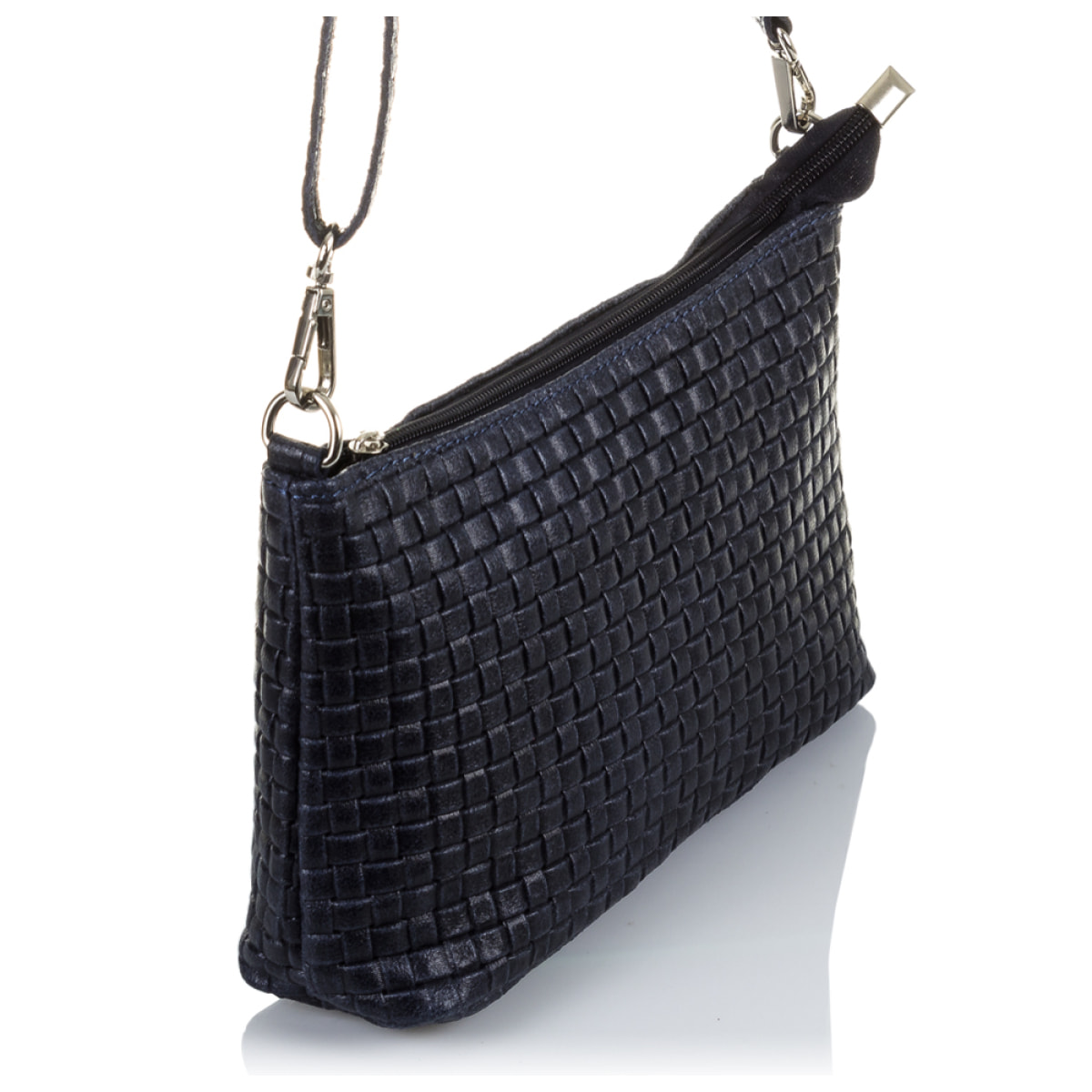 Zia Borsa a tracolla Donna. Pelle autentica Suede Incisione Geometrica