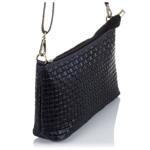 Zia Borsa a tracolla Donna. Pelle autentica Suede Incisione Geometrica