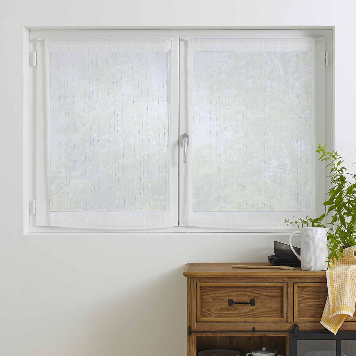 Lot de 2 voilages "Anissa" - blanc 60x90 cm