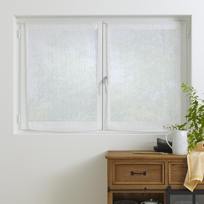Lot de 2 voilages "Anissa" - blanc 60x90 cm