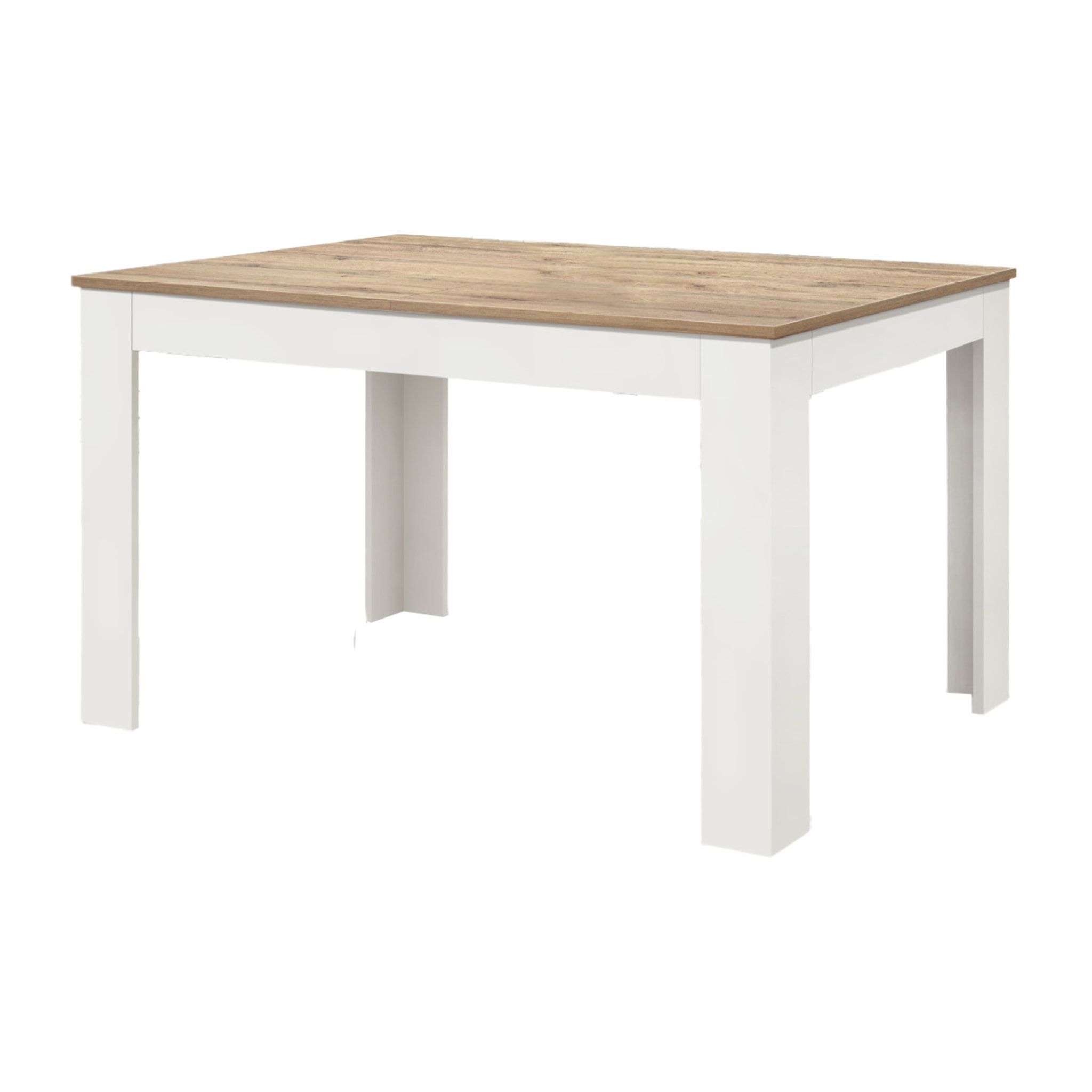 Tavolo LIPARI in legno finitura rovere e base bianca allungabile 140×90 cm – 220×90 cm