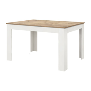 Tavolo LIPARI in legno finitura rovere e base bianca allungabile 140×90 cm – 220×90 cm