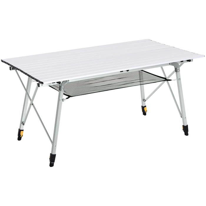 Table pliante en aluminium table de camping table de jardin 6 personnes hauteur réglable + sac de transport