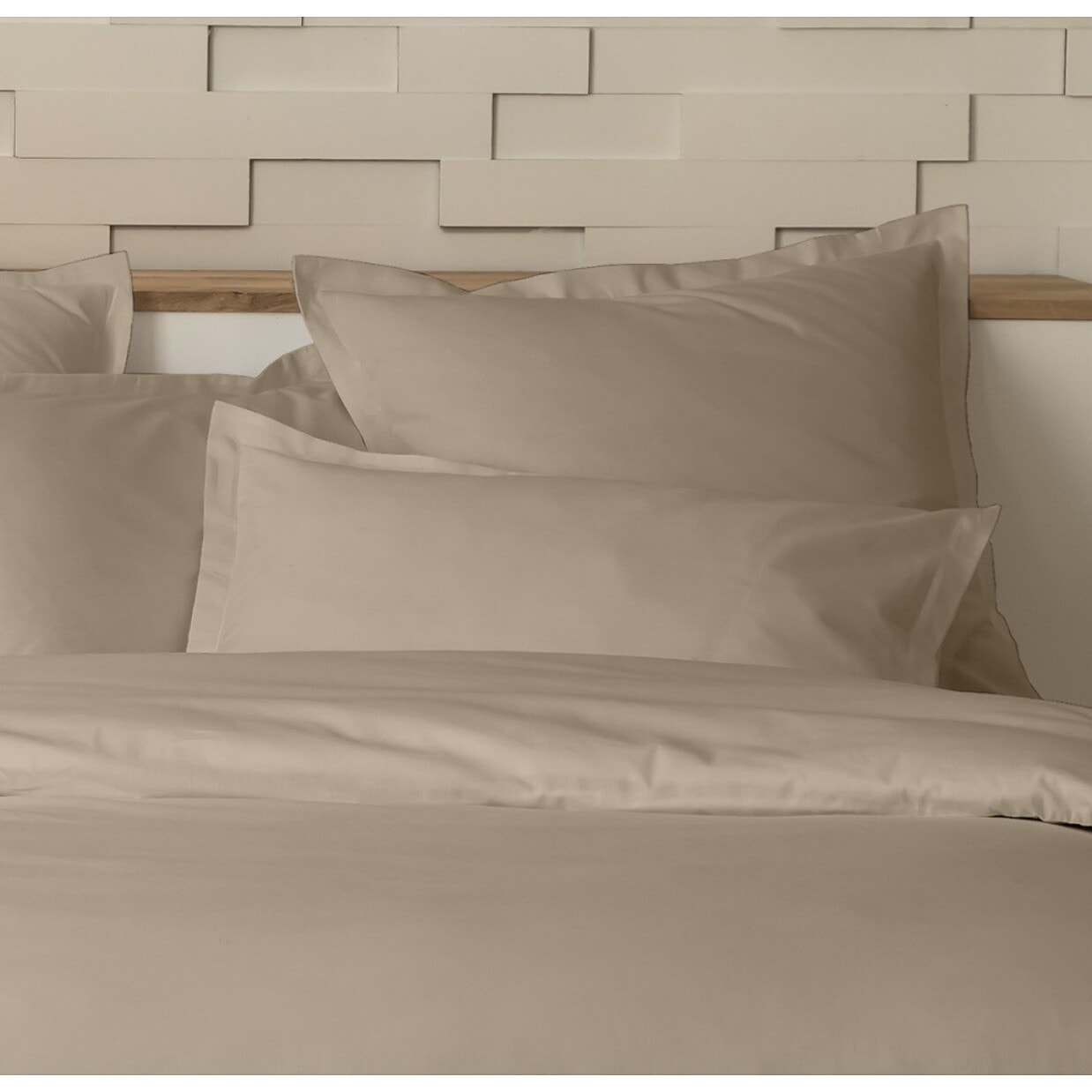 Parure De Couette 3pcs 100%percale De Coton 80 Fils/cm2-uni Lin