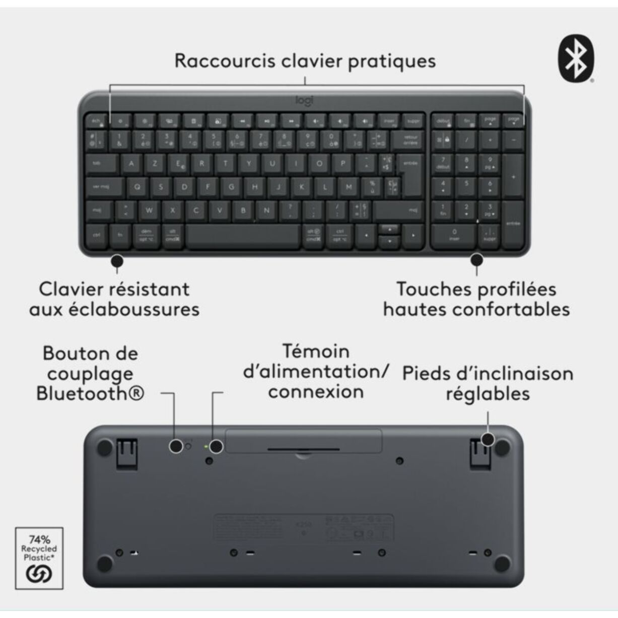Clavier sans fil LOGITECH K250 Bluetooth