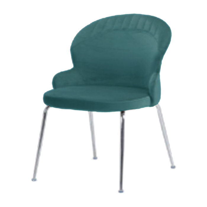 Set Da 4, Sgabelli New Lena Tessuto Cenere/Gambe Nere