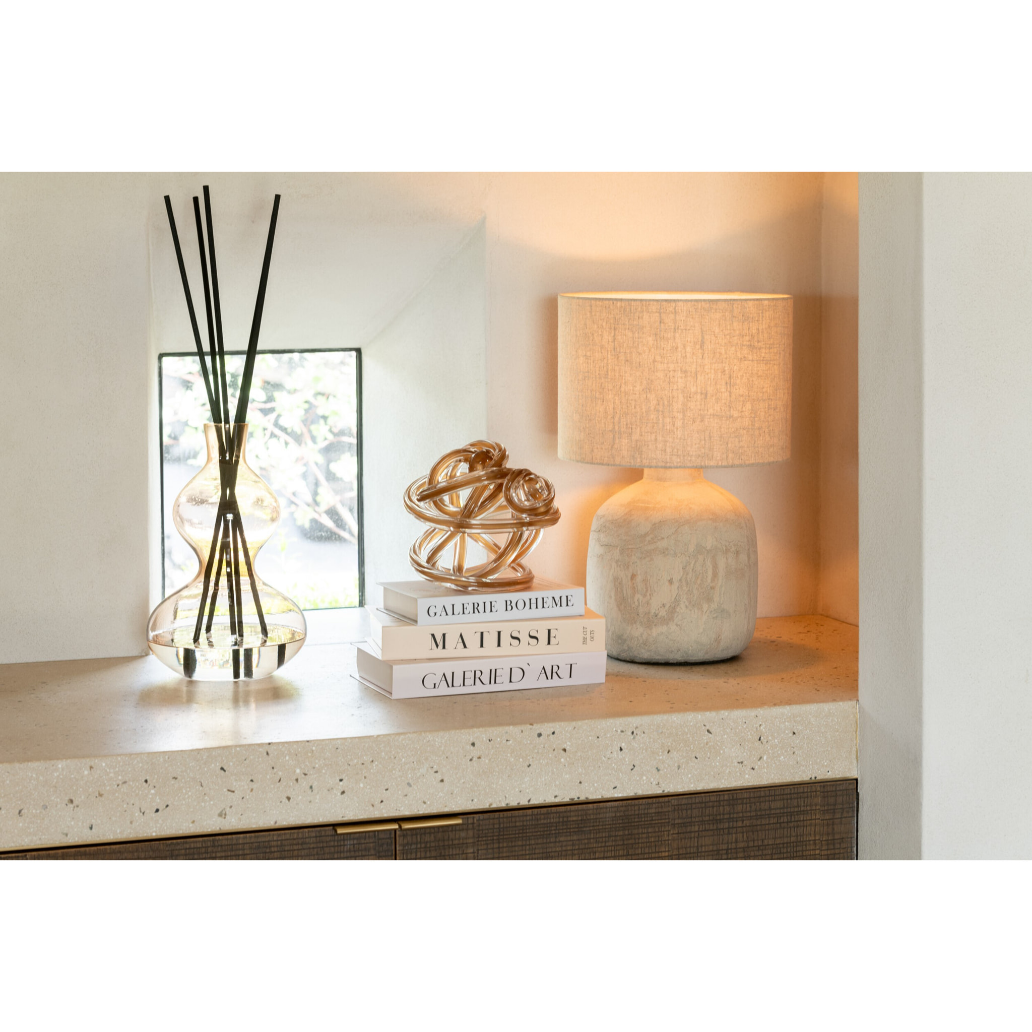 J-Line Bâtonnets parfumés Nordic Vetiver - verre - ambre - small