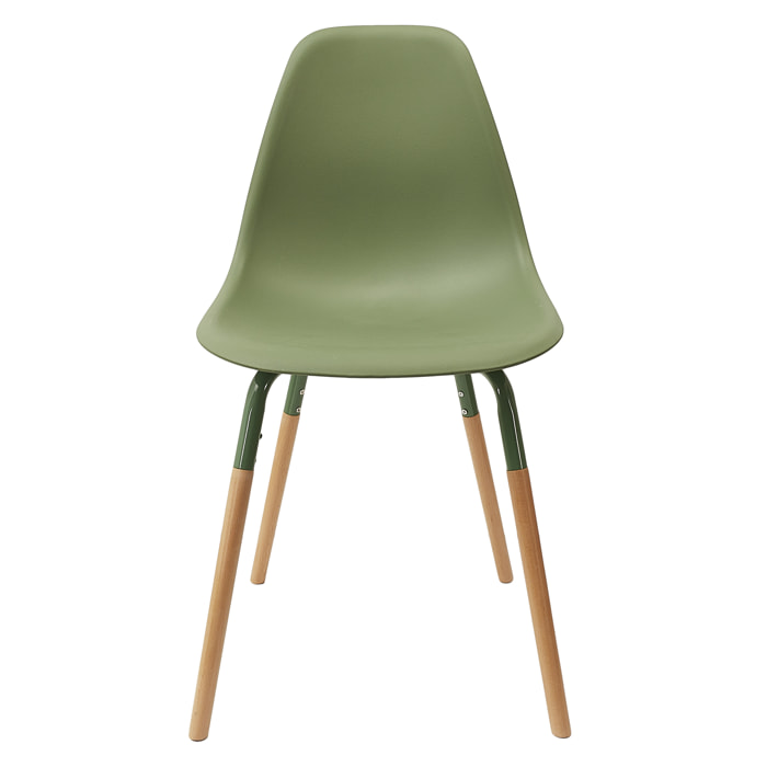 Chaise Scandinave Phenix Vert - Lot de 4