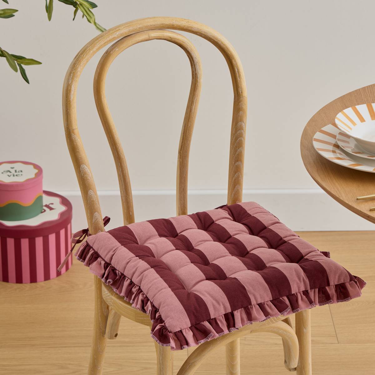 Galette de chaise Cherry rouge carmin 38x38cm