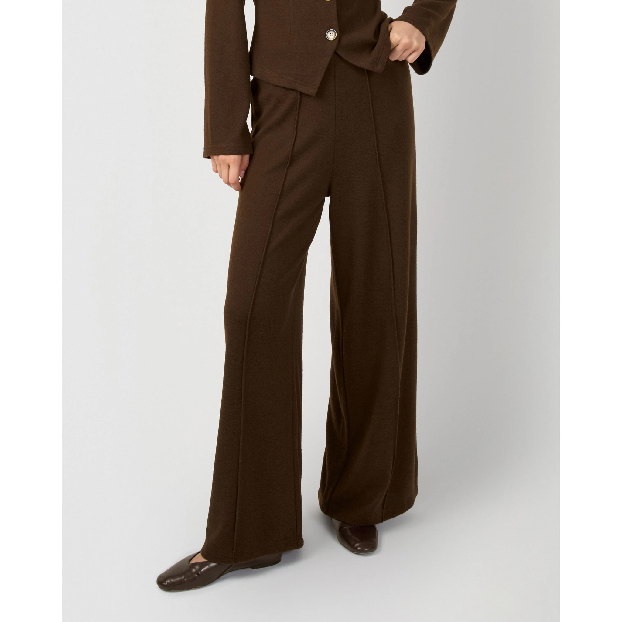 Set chaqueta pantalón angorina chocolate