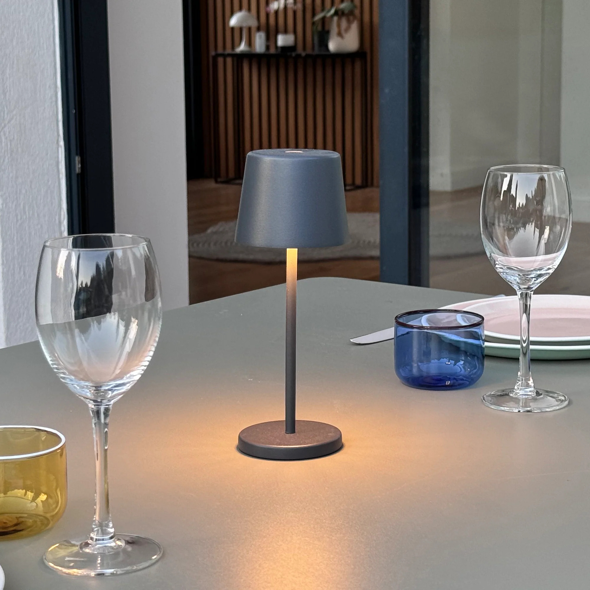 Lampe de table sans fil MINI KELLY Gris H22cm