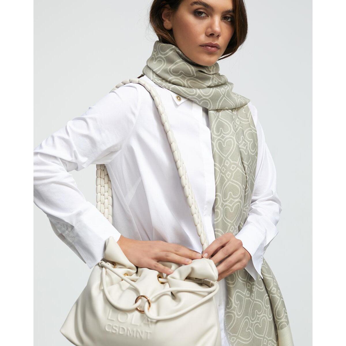 Borsa con manico effetto pelle intrecciata