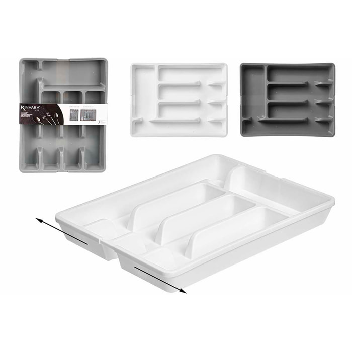 Confezione di 2 posate pieghevoli assortite in 2 colori grigio e bianco.