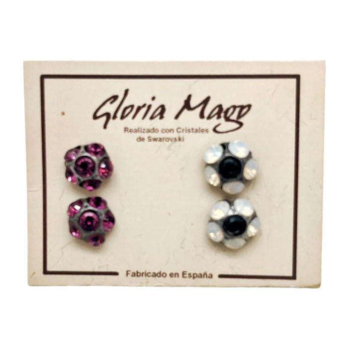 Pack pendientes plata 10µ y cristal Sw surtido Amat
