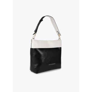 Borsa Hobo Bicolor Effetto Rugoso