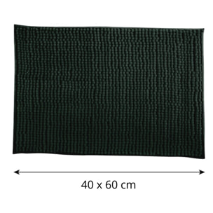 Alfombra de baño 'Oruga' en microfibra, en color verde oscuro, dimensiones 40x60 cm