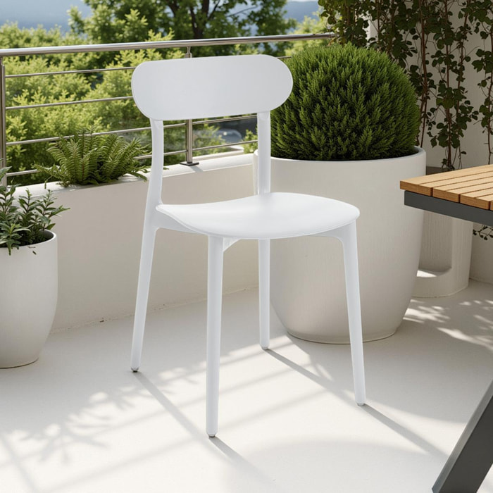 Tomasucci Lot de 4 Chaises d'intérieur / d'extérieur STOCKHOLM BLANCHEs