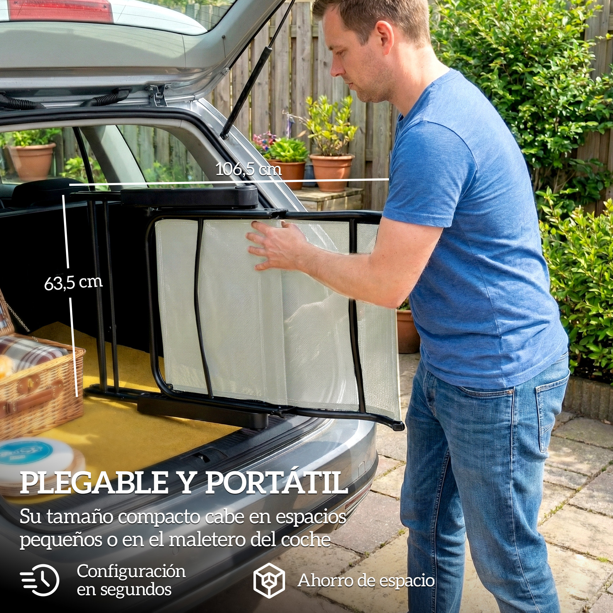 Pack de 2 Sillas Plegables Reclinables, Sillas de Jardín Exterior con Respaldo Alto Curva Ajustable en 5 Posiciones, Reposapiés Retráctil y Marco de Metal, para Patio, Playa, Gris Claro