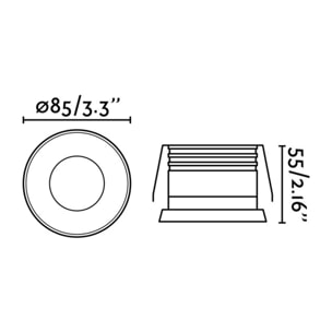 GAS Lampe encastrable blanc