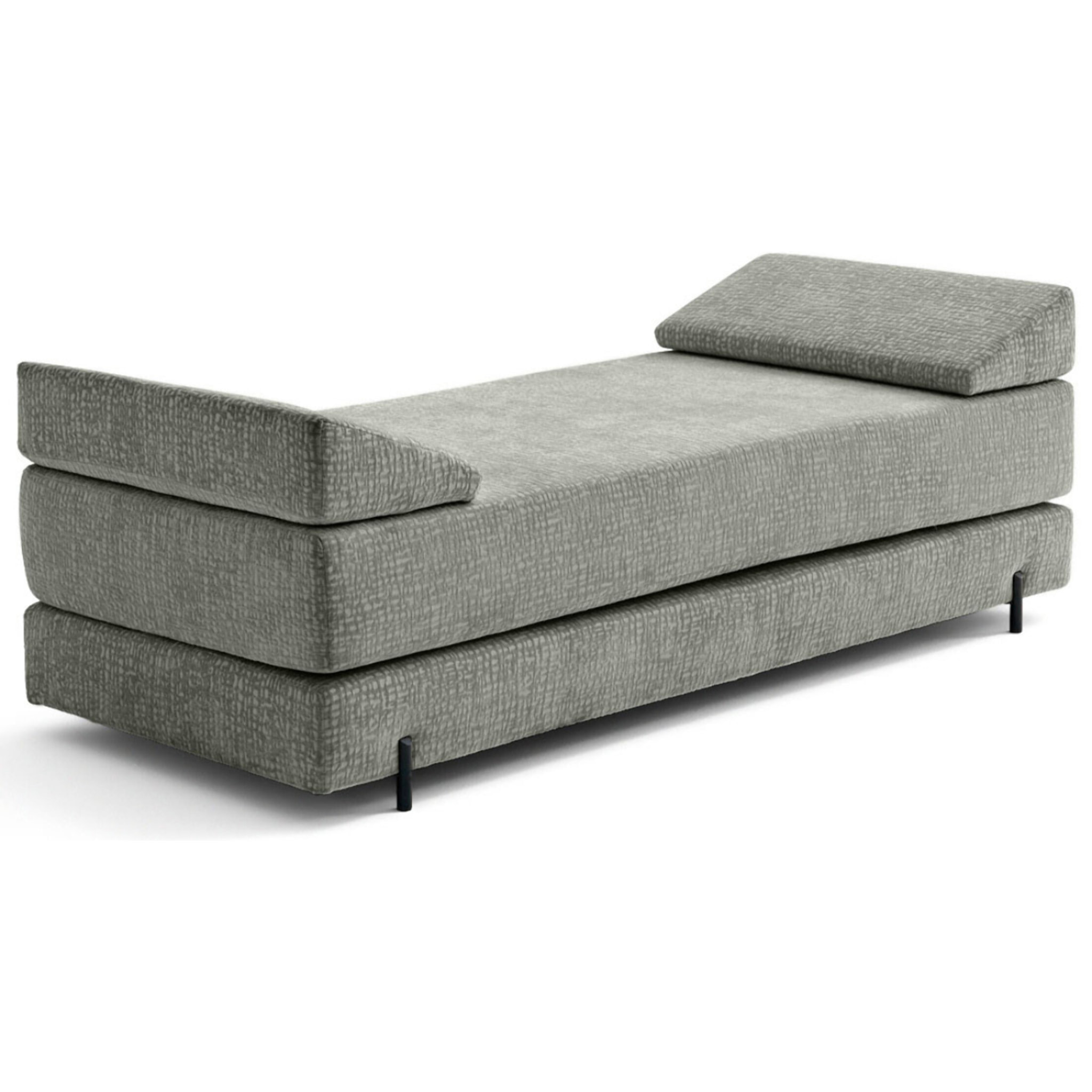 Brescia - banquette 3 places convertible en tissu velours relief - Gris