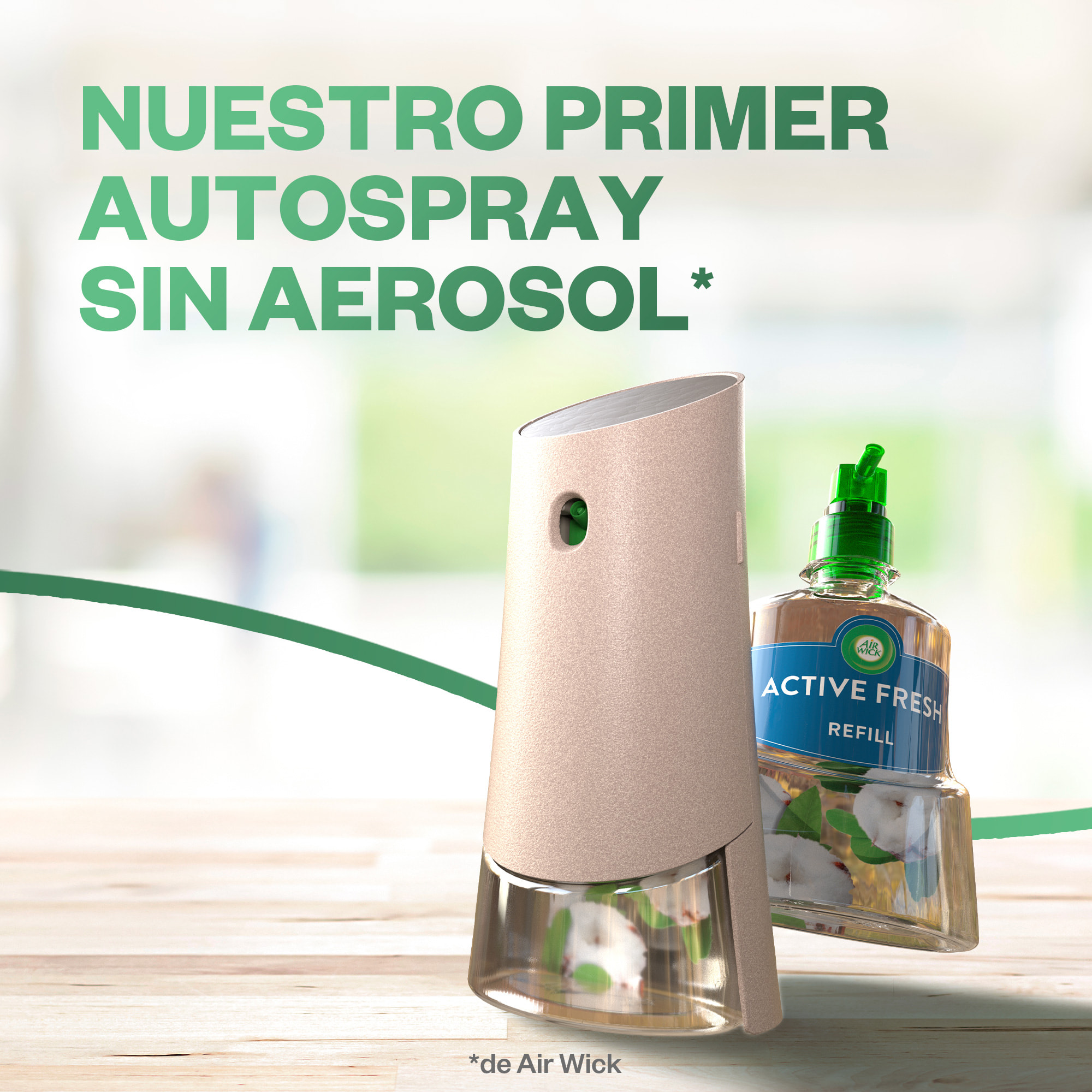 Air Wick Active Fresh Spray Automatico Sin Aerosol - Ambientador para casa con aroma a Brisa Marina - 4 Recambios (4x 228ml)
