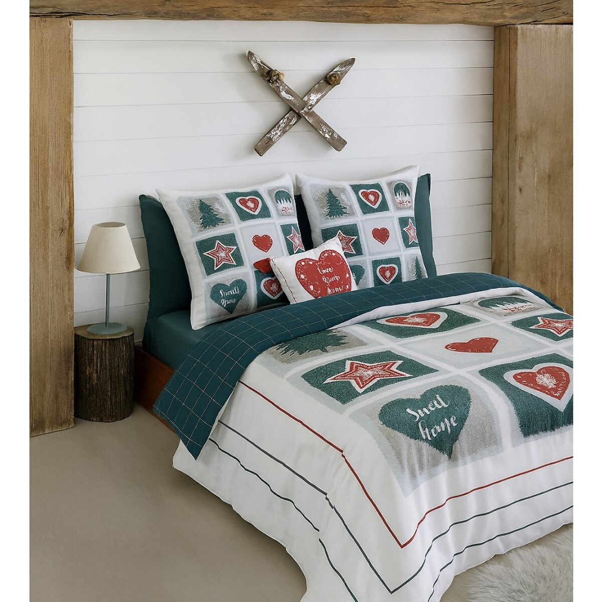 Parure Housse De Couette 100% coton 3pcs Home Sweet Home