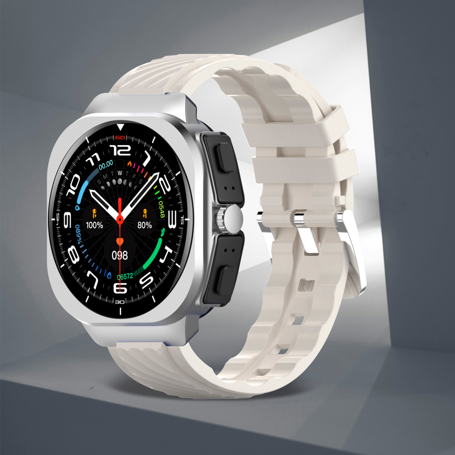 Smartwatch AIMB-Z19. Con termometro, modalità sport, auricolari bluetooth integrati e 2 cinturini in silicone.