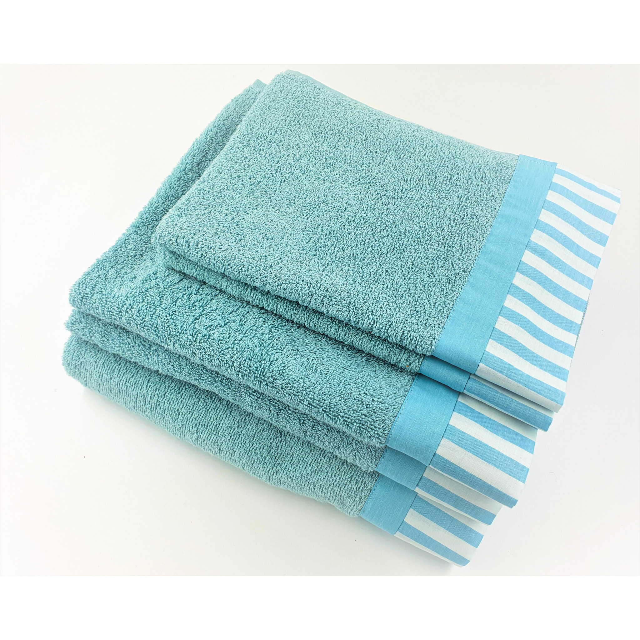 Set Spugna AMALFI 5 Pezzi: 2 Viso+2 Ospite + 1 Telo Bagno - 450 gr/m² - 100% Puro Cotone